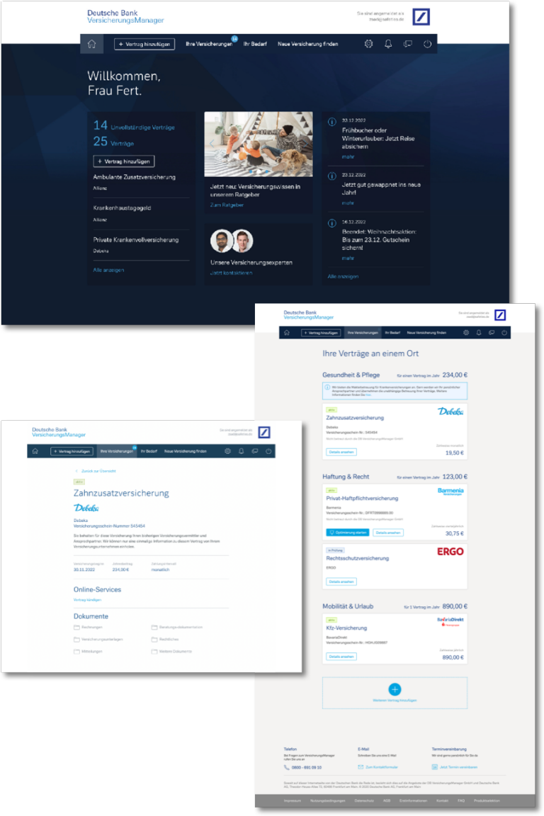 VersicherungsManager für Kunden der Postbank postbank versicherungsmanager